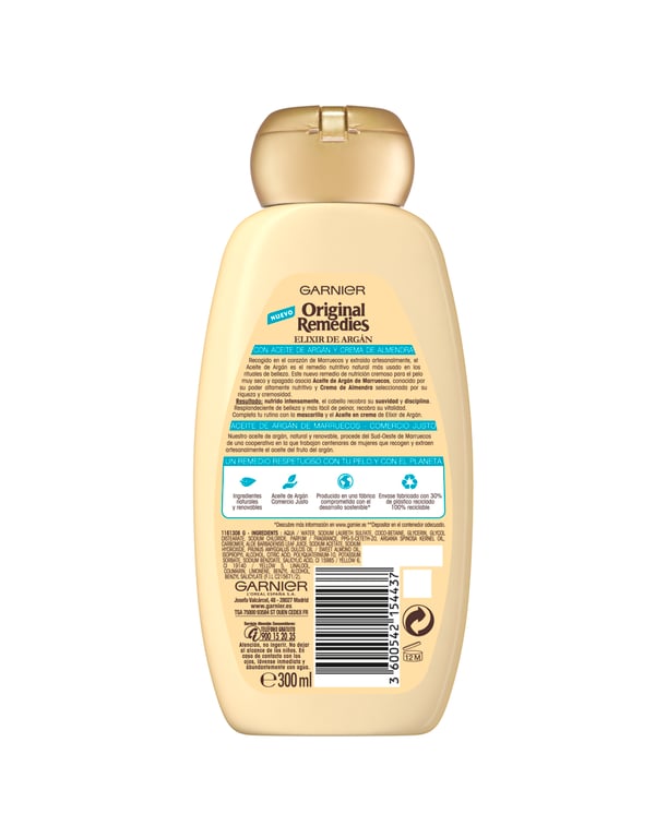 Original Remedies Après-Shampooing Elixir d’Argan 300 ml de Garnier