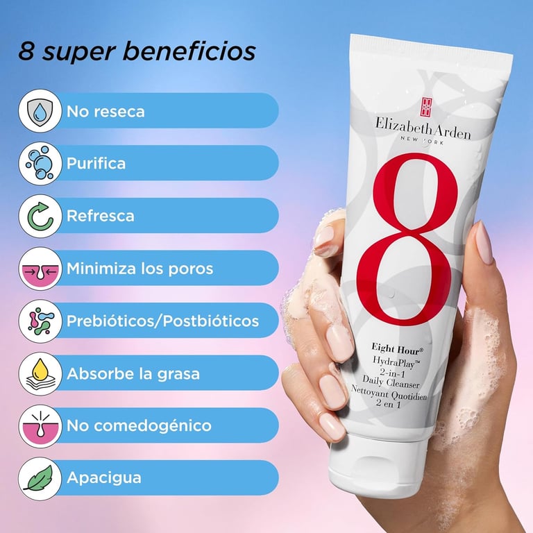 Eight Hour Hydraplay 2-In-1 Daily Cleanser 125 ml de Elizabeth Arden