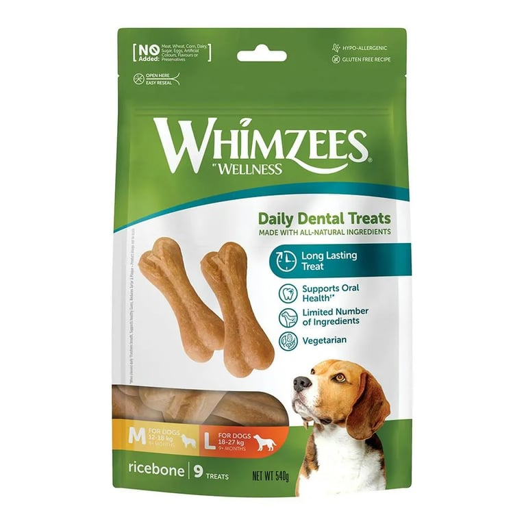 Snack Dental Vegetariano Hueso Arroz M-L