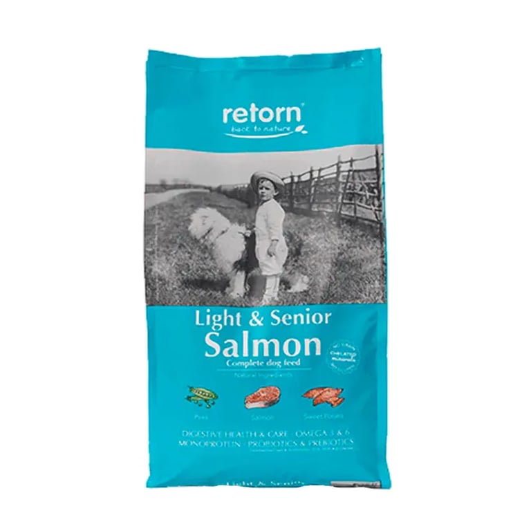 Croquettes Naturelles pour Chiens Light Senior au Saumon