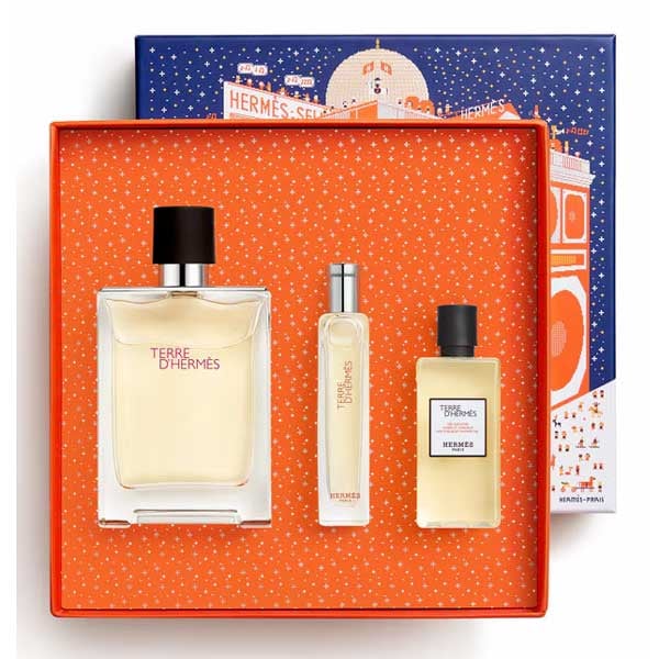 Terre D'Hermes Set EDT 100 ml + EDT 15 ml + Gel Ducha 40 ml de Hermès