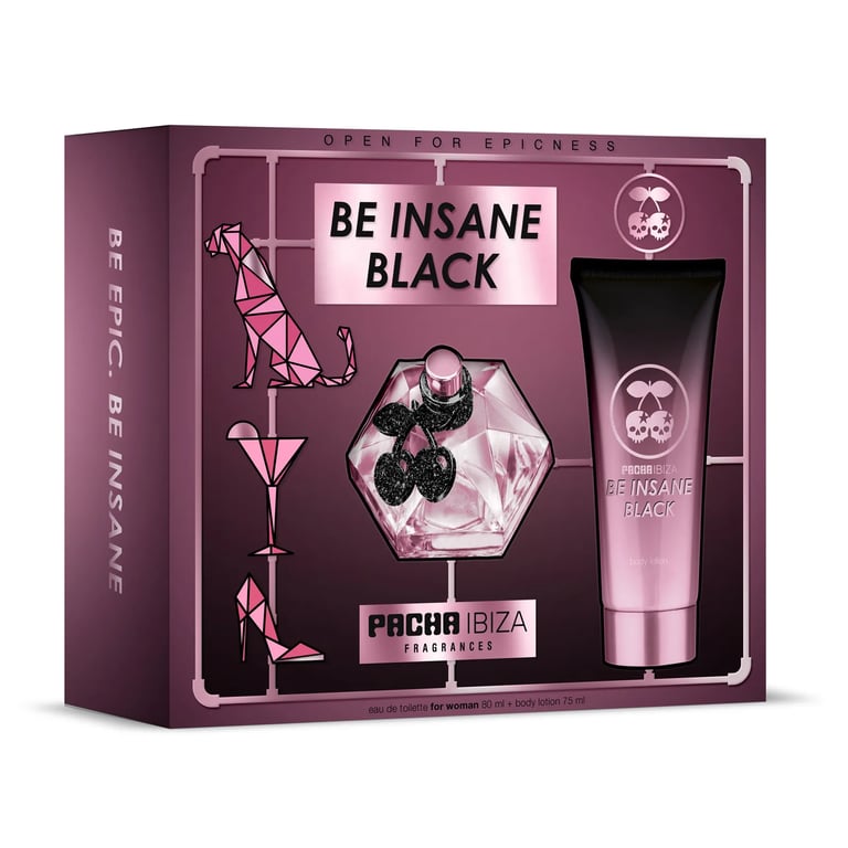 Pacha Ibiza Be Insane Black EDT 80 ml + Body Lotion 75 ml