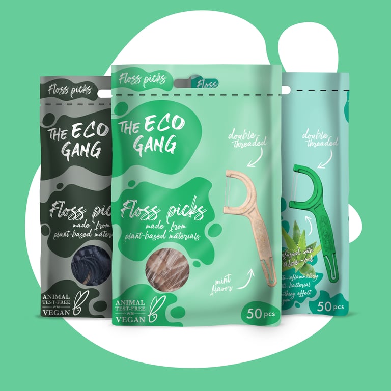 Palillos de Hilo Dental Vegetal Carbón