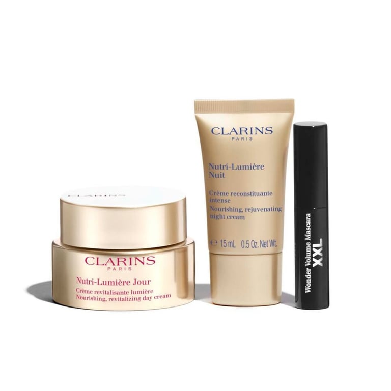 Nutri-Lumière Jour 50 ml + Nutri-Lumière Nuit + Mini Maschera Lotto di Clarins