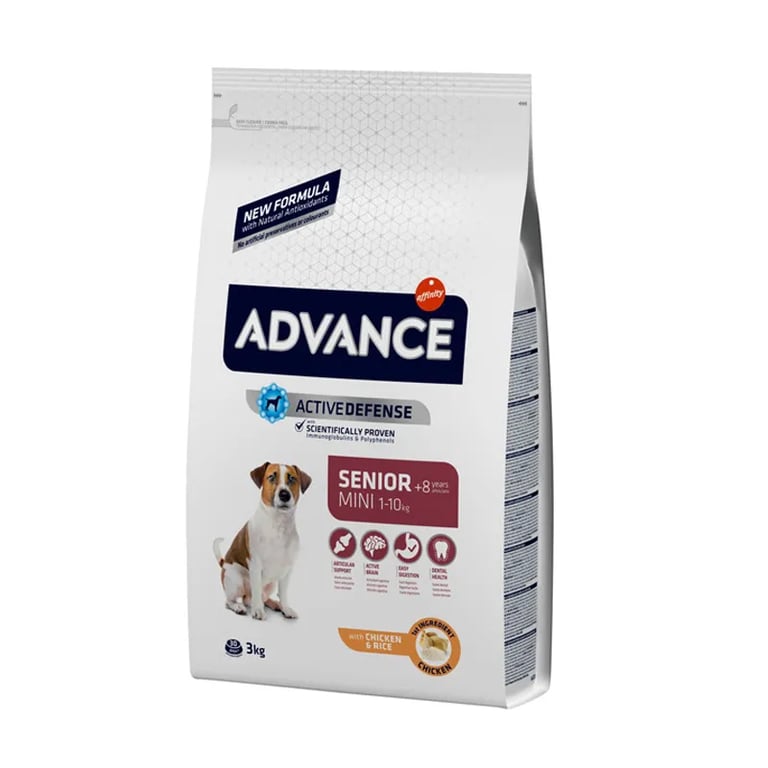 Senior Mini Hundefutter +8 Huhn und Reis