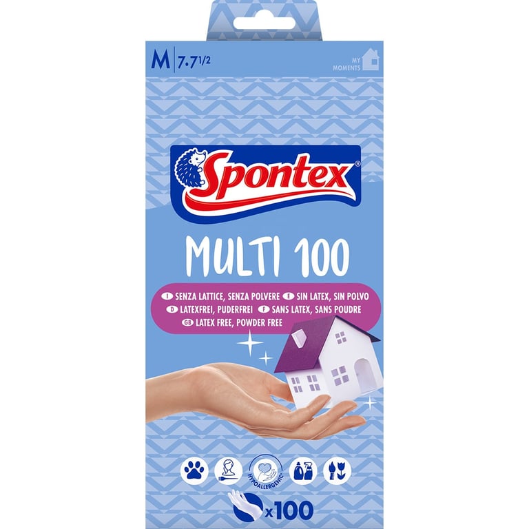 Multi Guantes Finos Desechables Sin Látex Hipoalergénicos Talla M