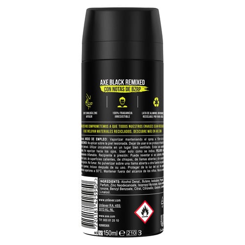 Black Remixed BZRP Deodorant Spray 150 ml von Axe