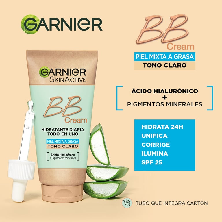 Skinactive Bb Cream Peau Mixte À Grasse SPF25 #Light 50 ml de Garnier