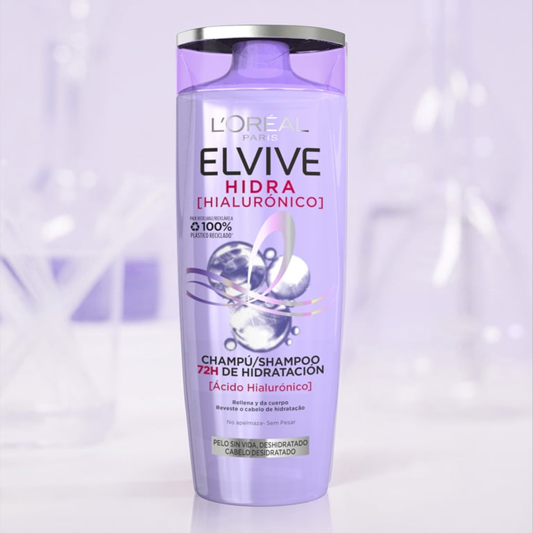 Elvive Hidra Hialurónico Champú 72H Hidratación 285 ml de L'Oreal Paris