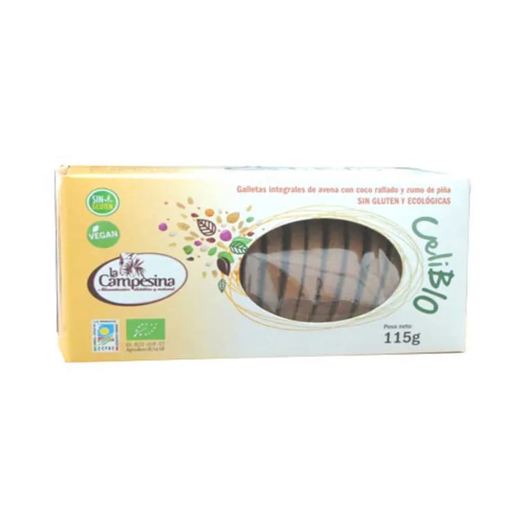 Biscuits Complets Avoine Ananas et Coco CeliBIO