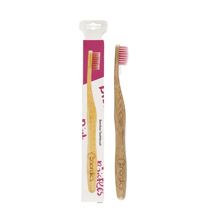 CEPILLO DENTAL BAMBÚ ADULTOS ROSA