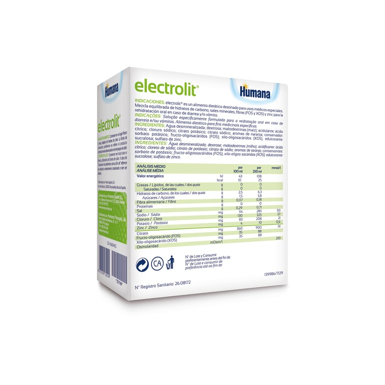 Electrolit 250 ml 3 Unds da Humana