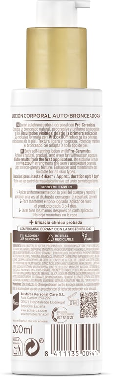 Miracle Bronze Lozione Corpo Autoabbronzante 200 ml di Ecran