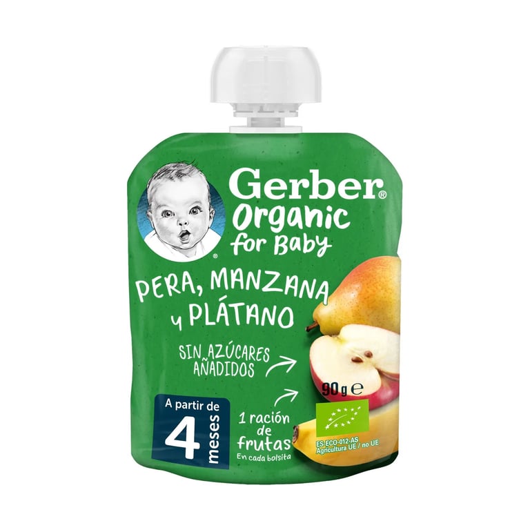 Pouch Organic Pera Manzana Y Plátano