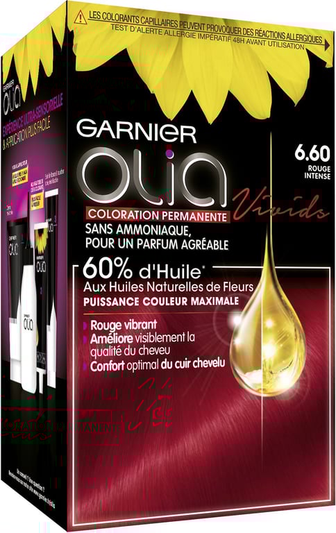 Olia Coloração Permanente #6,60 Vermelho Intenso 4 Pz