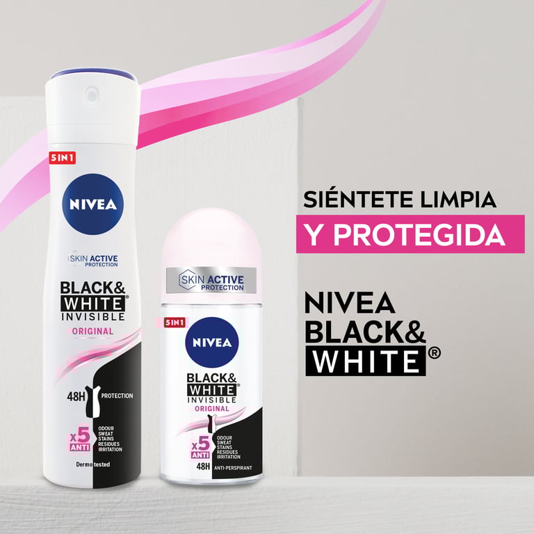 Skin Active Black White Invisible Original Deodorant Roll-On 50 ml von Nivea