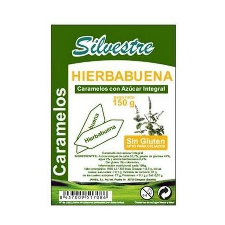 Caramelos Integrales Hierbabuena Sin Gluten