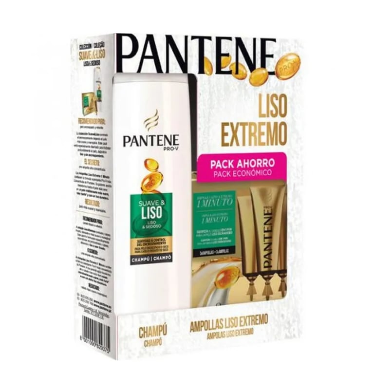 Pantene Shampooing Doux Lisse 360 ml + Ampoules Lisse Extrême 3 und