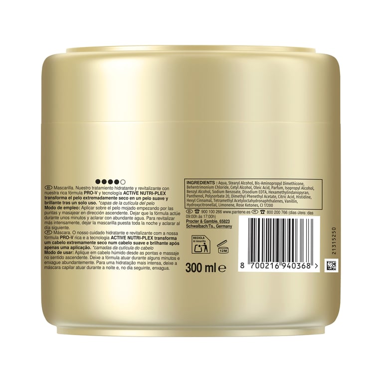 Mascarilla Hydra Revitaliza 300 ml de Pantene