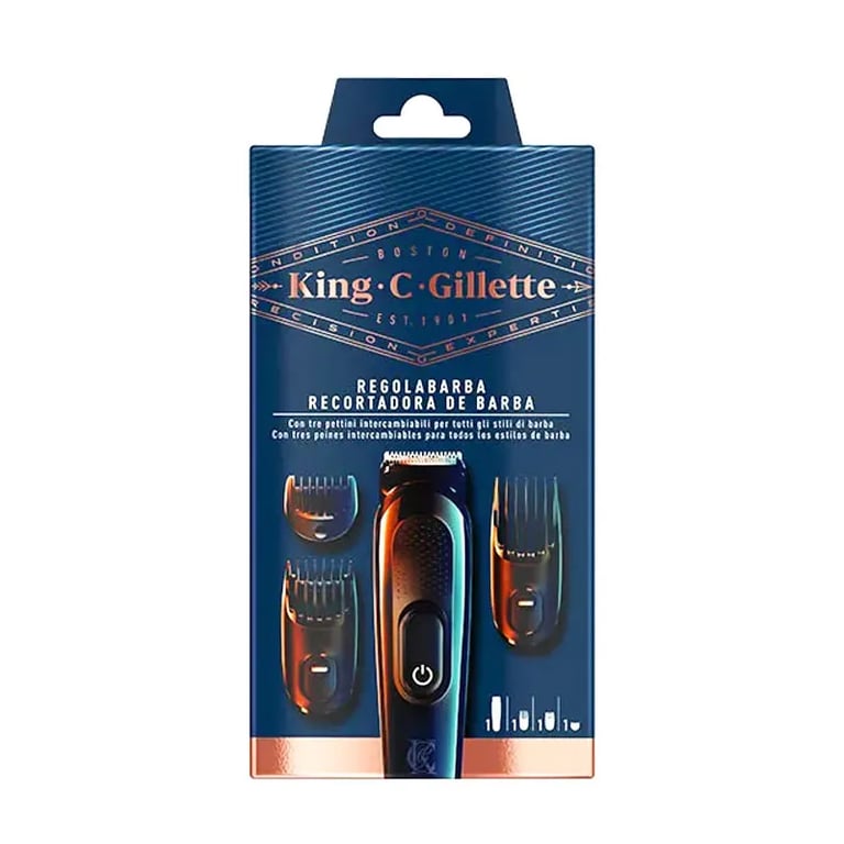 King C Gillette Recortadora de Barba + 3 Peines