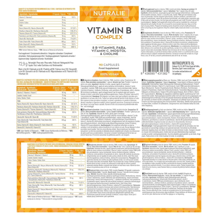 Vitamin B Complex 90 Caps de Nutralie - imagen 2 de 2