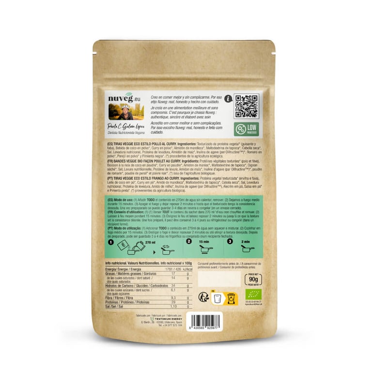 Veganes Curry-Hähnchen In Streifen Eco 90g von Nuveg