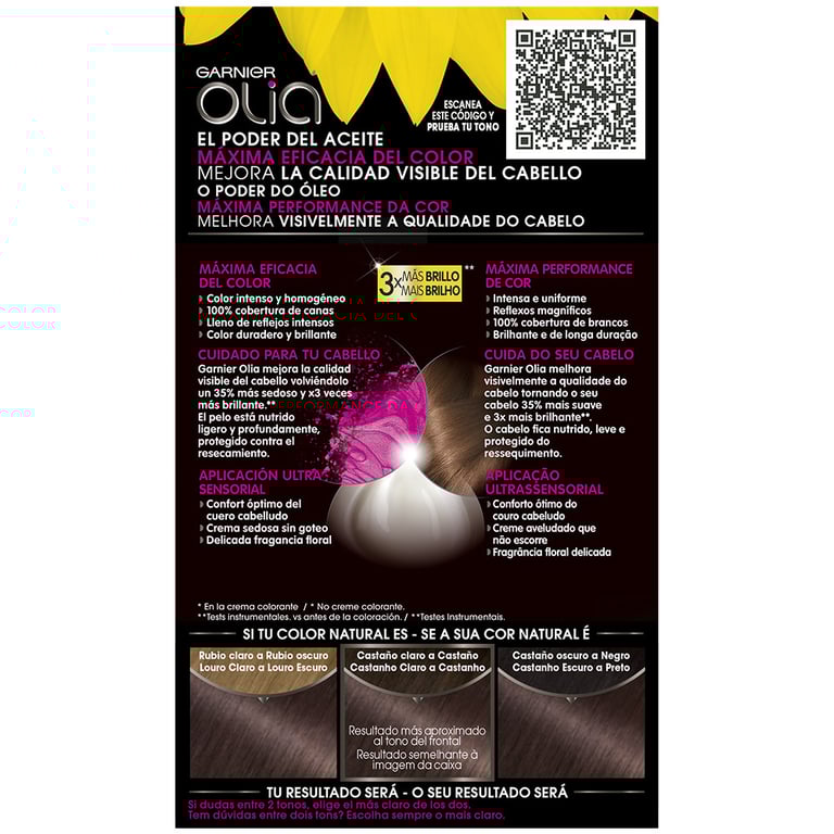 Olia Dauerhafte Haarfärbung #4,15 Chocolate von Garnier