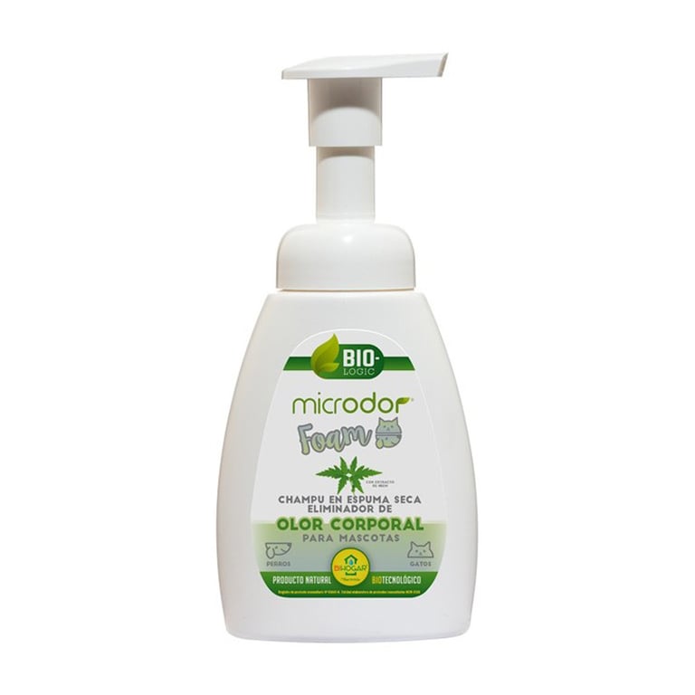 Microdor Champú Espuma Seca Elimina Olores Mascotas 250 ml
