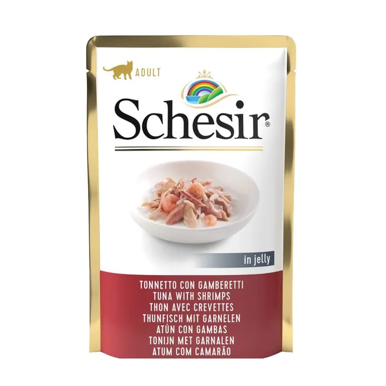 Cibo Umido Gatti Adulti Tonnetto con Gamberetti