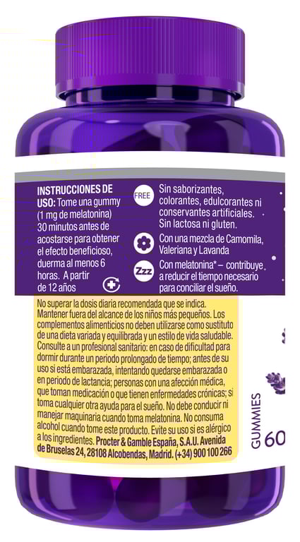 Natura Melatonina Gominolas Sabor Mango Plátano 60 Uds de Zzzquil