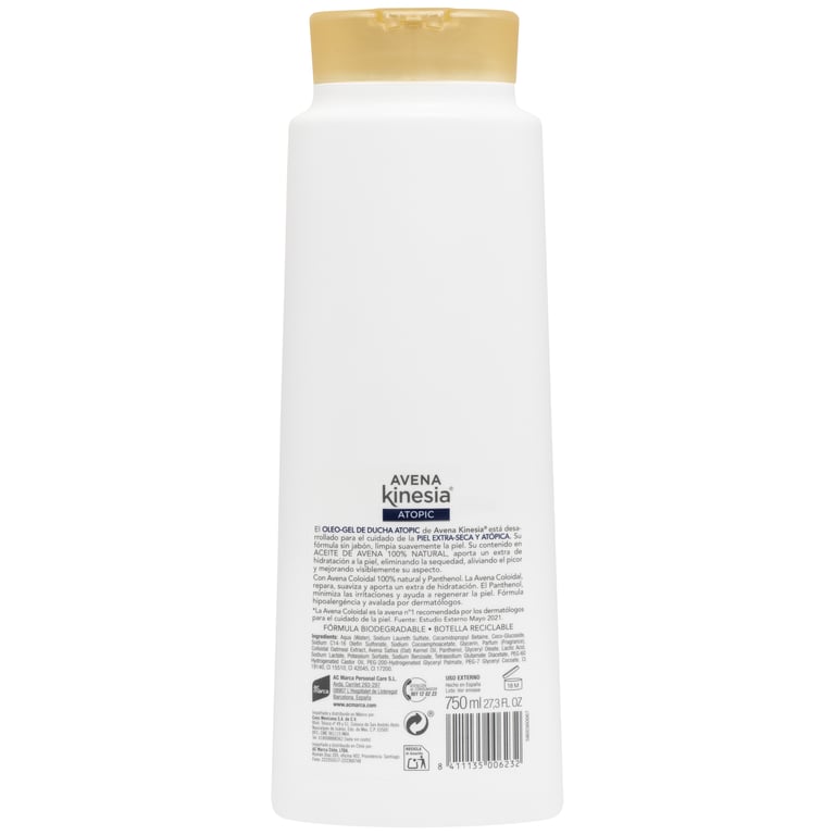 Avena Topic Oléo-Gel Douche Sans Savon 750 ml de Avena Kinesia