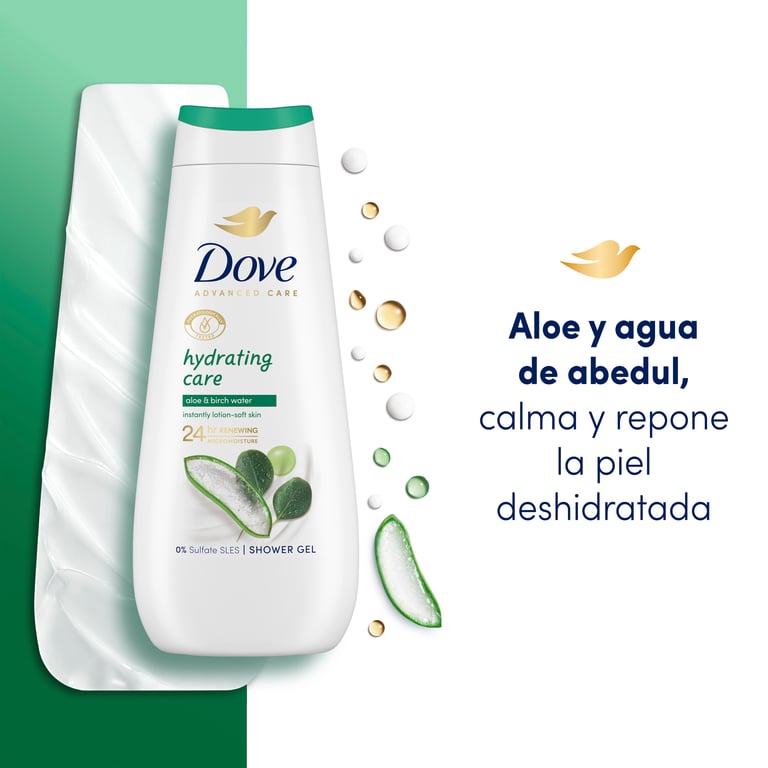 Advanced Gel de Douche Soin Hydratant Aloès et Eau de Bouleau 400 ml de Dove