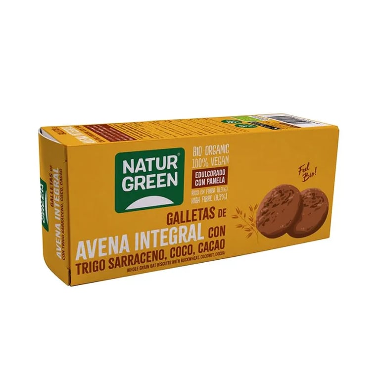 Biscotti di Avena Integrale Grano Saraceno Cocco e Cacao Bio