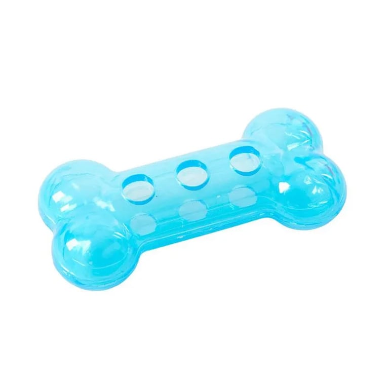 Spielzeug Hund Knochen Crunch Blau 14 cm