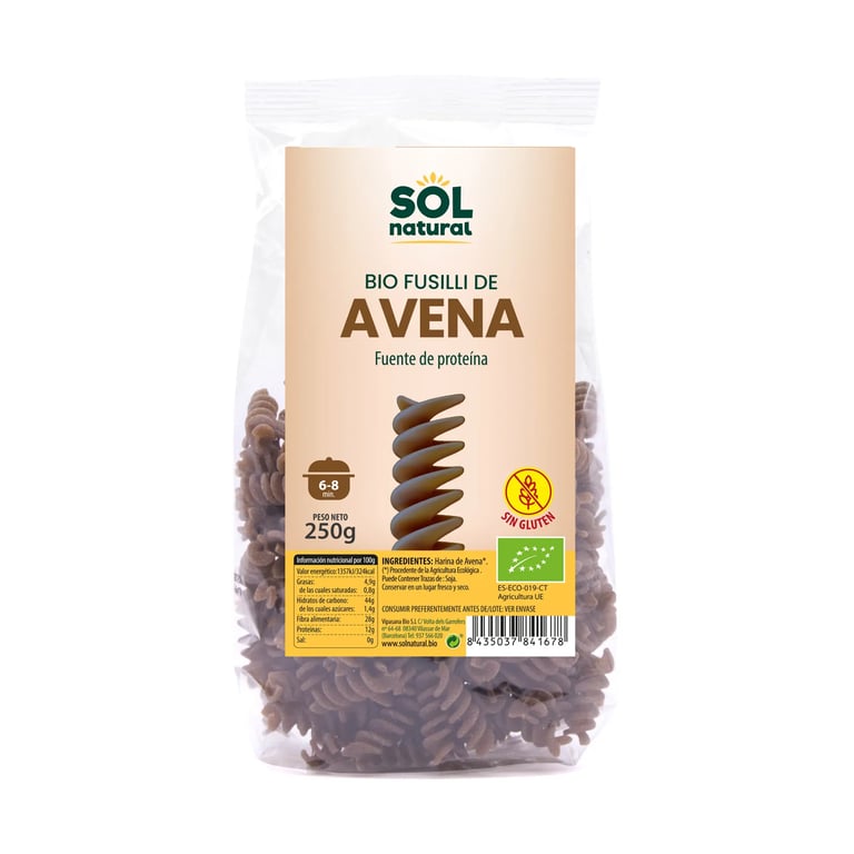 Fusilli De Aveia Sem Glúten Bio