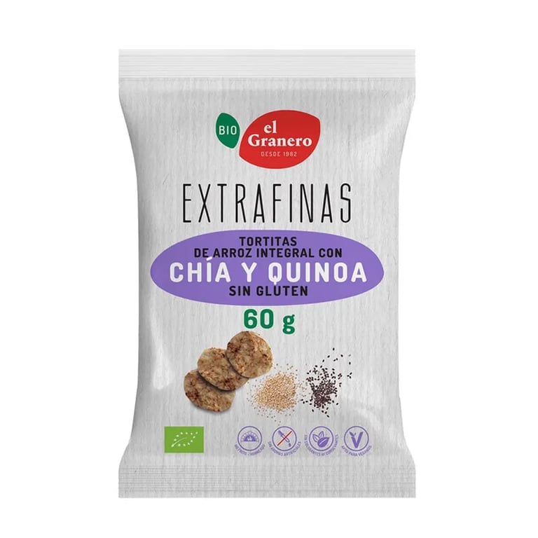 Galettes de Riz Complet Extra-Fines Chia et Quinoa Sans Gluten Bio