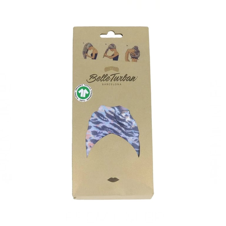Turbante Animal Print Azul