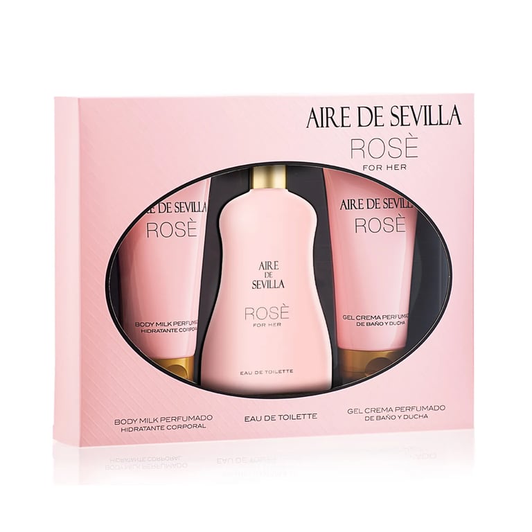 Aire De Sevilla Rosé EDT 150 ml + Body Milk 100 ml + Gel 100 ml
