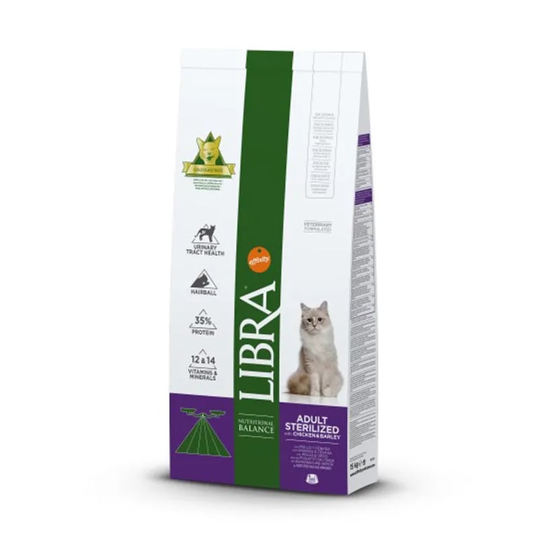 Libra Comida Para Gatos Adult Sterilized Pollo y Cebada 1,5 Kg
