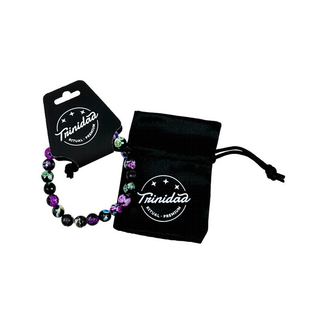 Bracelet Agate Noire Multicolore 8 mm - imagen 3 de 3