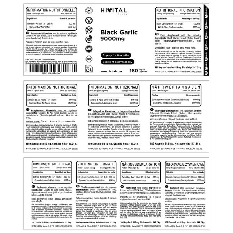 Schwarzer Knoblauch 9000 mg - imagen 2 de 2