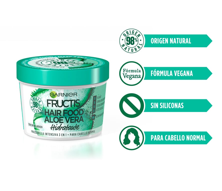 Fructis Hair Food Aloe Masque Hydratant 390 ml de Garnier - imagen 7 de 12