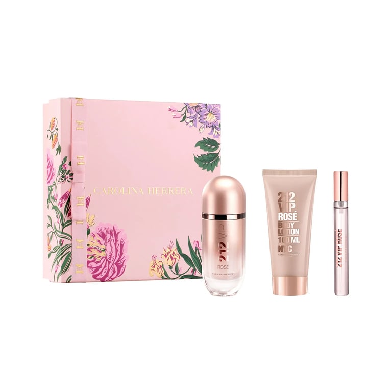 212 Vip Rose Packung 3 Stück EDP 80 ml + EDP 10 ml + Body Lotion 100 ml