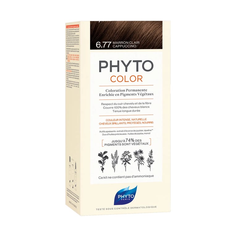 PHYTOCOLOR COLORACIÓN PERMANENTE Nº 6.77 MARRÓN CLARO CAPUCCINO