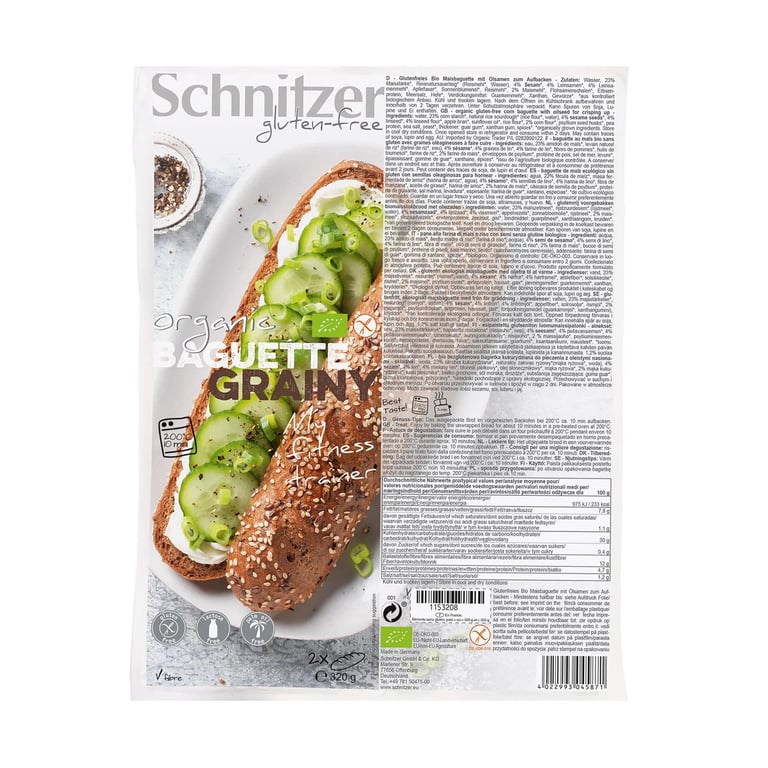 Baguette aux Graines Grainy Sans Gluten Bio