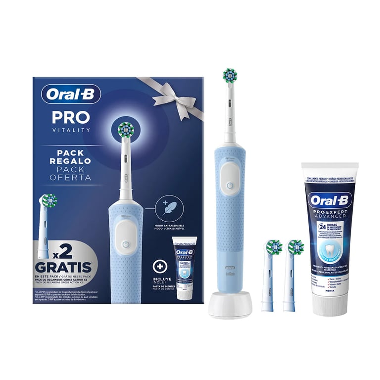 Oral-B Cepillo Dental Pro Vitality Zahnbürste + Ersatzköpfe + Zahnpasta
