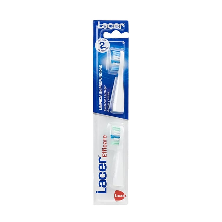 Ricambio Lacer Efficare Spazzolino Elettrico 2 Testine Adulto