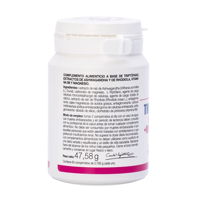 Tryptophane Plus Avec Ashwagandha Rhodiola Magnésium 60 Tabs de Ana Maria Lajusticia