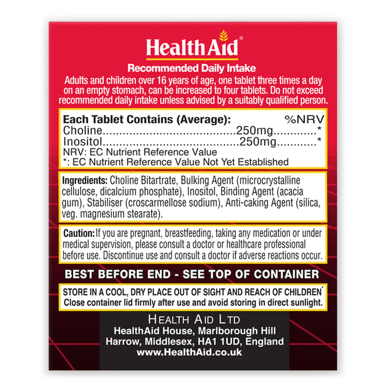 Choline 500mg + Inositol 250mg - imagen 2 de 3
