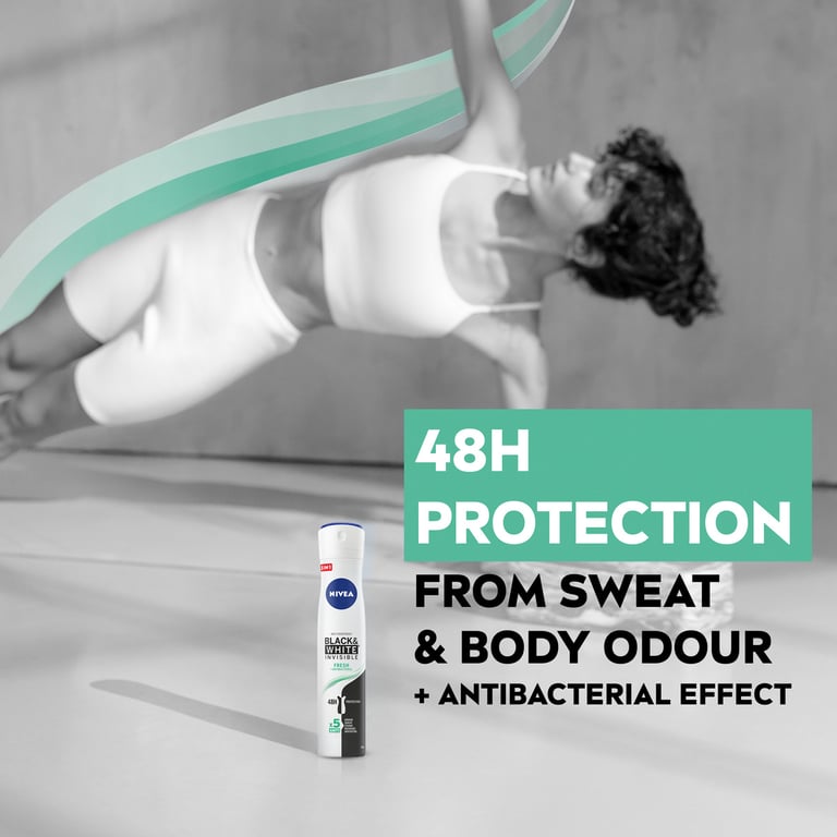 Black White Invisible Active Déodorant Spray 200 ml de Nivea